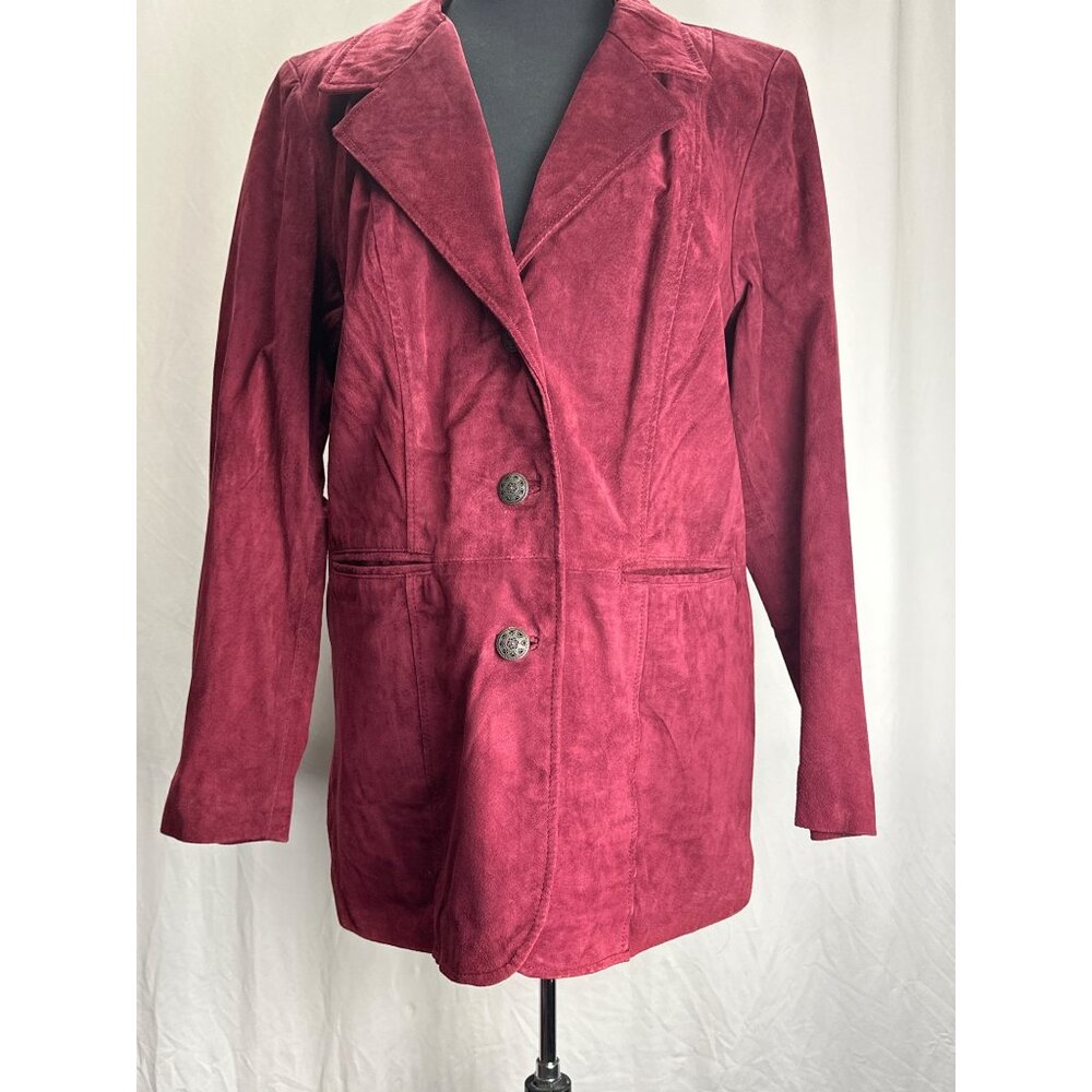 Berry Colored Suede Jacket-sz L